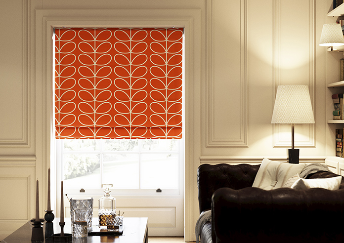 Orla Kiely Jumbo Linear Stem, Persimmon - Twist&Fit Roman Blind - Image 3
